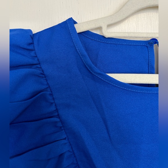 NWOT Blue Ruffle Blouse - Picture 5 of 5